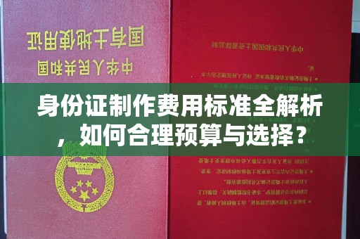 贵定身份证制作费用标准全解析，如何合理预算与选择？